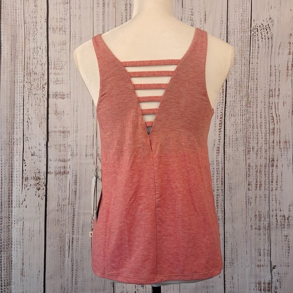 NWT TOAD&CO XS‎ Swifty Strappy Tank Top Guava Heather Athletic Built-In Bra - Picture 6 of 10